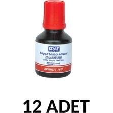 Kraf 12 Adet 30ML  Kırmızı  Tahta Kalemi Mürekkebi