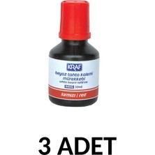 Kraf 3 Adet 30ML  Kırmızı  Tahta Kalemi Mürekkebi