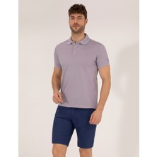 Pierre Cardin Erkek Lila Slim Fit Polo Yaka Merserize Tişört 50262665-VR034