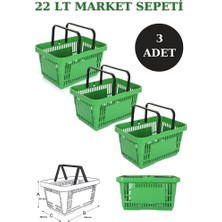 İstanbul Manken 3 Adet 22 Litre Market Sepeti, Alışveriş Sepeti, Saplı Market Sepeti