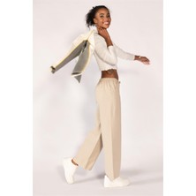 Bpf Bej Normal Bel Wide Leg Pantolon