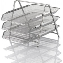 Cassa 3lü Metal Tel Evrak Rafı 1 Adet Gümüş Renk