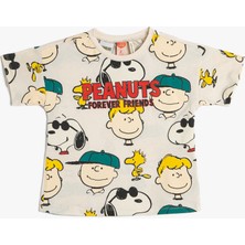 Koton Snoopy Tişört Lisanslı Kısa Kollu Bisiklet Yaka Pamuklu