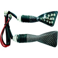 Universal Sinyal LED Delikli Karbon (Sarı Işık)