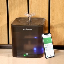 Haustier WF004 Akıllı Kedi Köpek Su Sebili Su Şelalesi Su Pınarı, Uv Su Filtrelemeli - Smart Wifi - Tuya App, Ultra Sessiz, Siyah