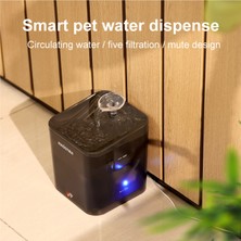 Haustier WF004 Akıllı Kedi Köpek Su Sebili Su Şelalesi Su Pınarı, Uv Su Filtrelemeli - Smart Wifi - Tuya App, Ultra Sessiz, Siyah