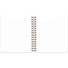 Matt Notebook 19X21 cm Kare Lastikli Spiralli Sert Kapak Not Defteri Çizgili