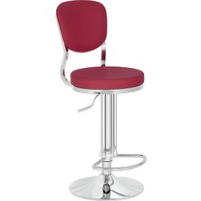 White Furniture Obje Deri Bar Sandalyesi