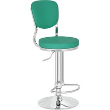 White Furniture Obje Deri Bar Sandalyesi