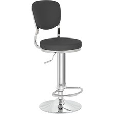 White Furniture Obje Deri Bar Sandalyesi