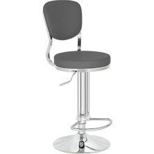 White Furniture Obje Deri Bar Sandalyesi