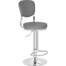 White Furniture Obje Deri Bar Sandalyesi