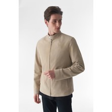 Furniq UK Erkek Bej  Süet Ceket