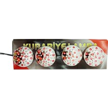 Universal Yapışkan Kurabiye Ledli Lamba 4 Lü Kırmızı