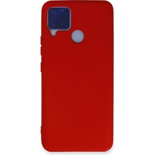 Bilişim Aksesuar Realme C15 Kılıf Nano Içi Kadife  Silikon - Kırmızı