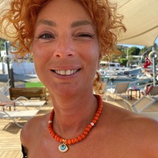 By Ebru Ketenci Turuncu Bodrum Boncuk Göz Kolye