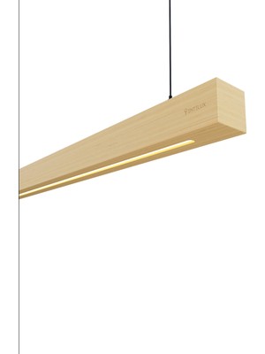 Entelux Zarif Ahşap Lineer 120CM Ledli 3000K Sarkıt Modern LED Avize, Salon, Mutfak, Masa Üstü Avize