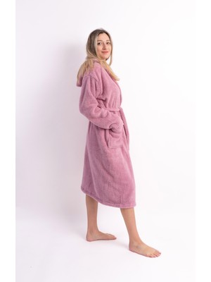 Sweet's Collection Uzun Kapüşonlu Kadın Sabahlık Welsoft Peluş