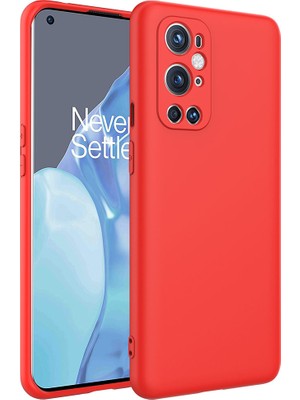 Case 4U One Plus 9 Pro Kılıf Kamera Korumalı Içi Kadife Logosuz Mara Lansman Silinebilir Arka Kapak Kırmızı
