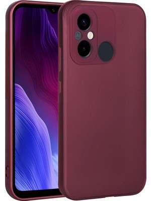 Case 4U Xiaomi Redmi 12C Kılıf Kamera Korumalı Klasik Mat Renkli Yumuşak Premier Silikon Mürdüm