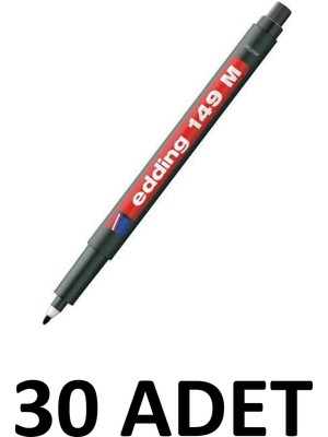 Edding 30 Adet Asetat Kalemi Silgili  E-149M Siyah  CD Kalemi 1 mm Permanent