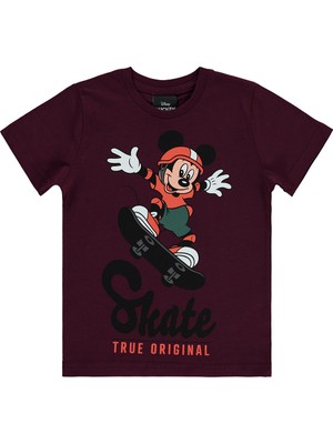 Mickey Mouse Erkek Çocuk Tişört 3-8 Yaş Bordo