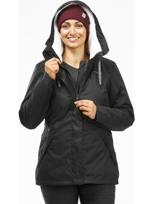 Decathlon QUECHUA Kadın Su Geçirmez Outdoor Kar Montu / Kışlık Mont - Siyah - SH100 Warm -10°C