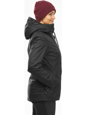 Decathlon QUECHUA Kadın Su Geçirmez Outdoor Kar Montu / Kışlık Mont - Siyah - SH100 Warm -10°C