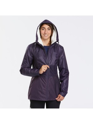 Decathlon QUECHUA Kadın Su Geçirmez Outdoor Kar Montu / Kışlık Mont - Mor - SH100 -5°C