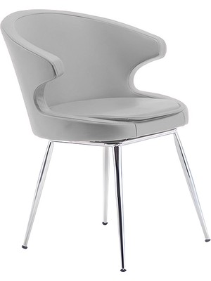 White Furniture Dali Metal Siyah Ayak Poliüretan Sünger Rahat Sandalye