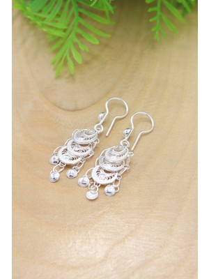 Midyat Nurtaş Gümüş Pullu Model Telkari Kadın Gümüş Küpe 201022145