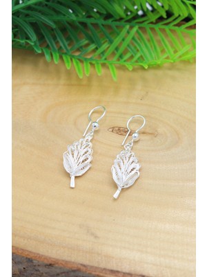 Midyat Nurtaş Gümüş Yaprak Model Telkari Kadın Gümüş Küpe 201022156