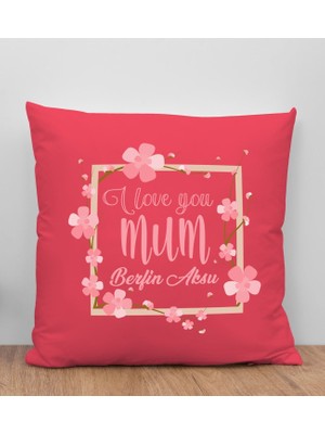 Bk Gift Kişiye Özel Isimli Anneler Günü Tasarımlı Kırmızı Kırlent Yastık, Anneye Hediye, Ev Dekorasyonu, Anneler Günü Hediyesi-7
