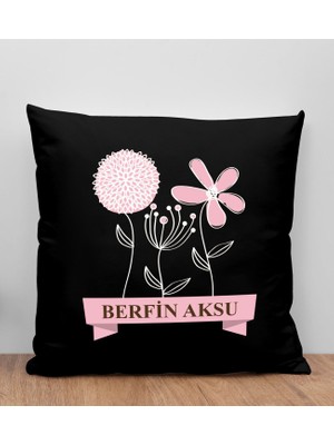 Bk Gift Kişiye Özel Isimli Anneler Günü Tasarımlı Siyah Kırlent Yastık, Anneye Hediye, Ev Dekorasyonu, Anneler Günü Hediyesi-4