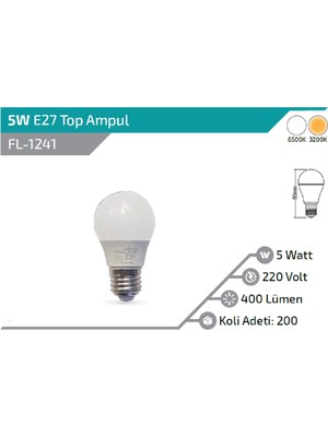 Forlife 5W E27 Döküm Ledli Ampul Beyaz