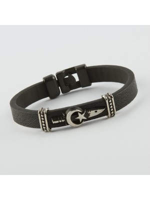 Feryal Ay Yıldız Suni Deri Bileklik