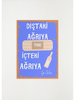 Çılgıntrend Rakı Ahşap Retro Poster  28 x 20