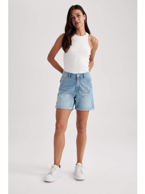 DeFacto Boyfriend Normal Bel Jean Şort A2690AX23SM