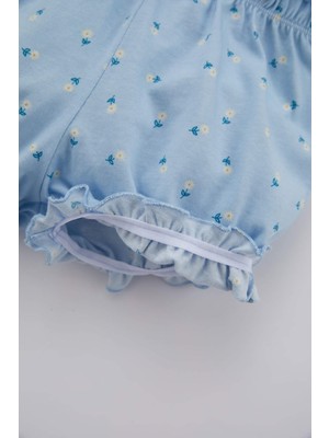 DeFacto Kız Bebek Çiçekli Penye Kısa Kollu Tişört Tulum 2'li Takım Z2829A223HS
