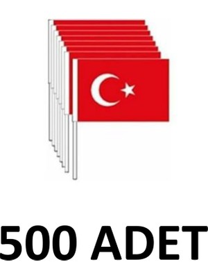 Buket 500 Adet Büyük Boy Çıtalı Karton  Türk Bayrağı 20X30 cm