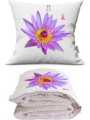 Caisya Home Lotus Çiçeği Lotus Çiçeği Tv Battaniyeli Opsiyonel Dekoratif Kırlent