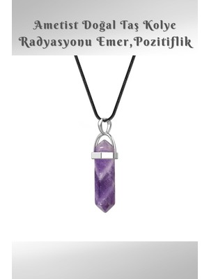 NehirTaş Ametist Doğal Taş Kolye