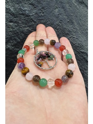 NehirTaş Çakra Doğal Taş Bileklik ( Kolye )