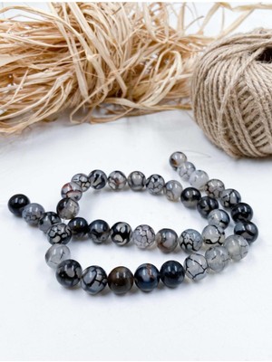 NehirTaş Sertifikalı   Akrep Akik Küre Kesim 10 mm Doğal Taş Dizi