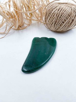 NehirTaş Sertifikalı   Aventurin Taşı Doğaltaş Gua Sha Yüz Masaj Aleti