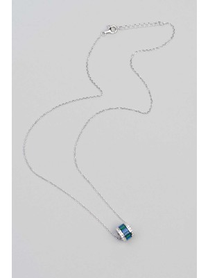 So CHIC Minimal Tasarım 18 Ayar Beyaz Altın Kaplama 45 cm Gümüş Kolye