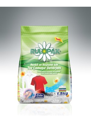 Rulopak Elde Yıkama Renkli ve Beyazlar Için Toz Çamaşır Deterjanı 1,5 kg