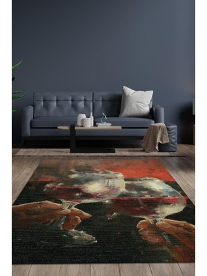 Homshtag Kadeh Sanatı Dokuma Tabanlı Yıkanabilir Dekoratif Halı