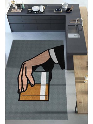 Homshtag Gün Sonu Dokuma Tabanlı Yıkanabilir Dekoratif Halı