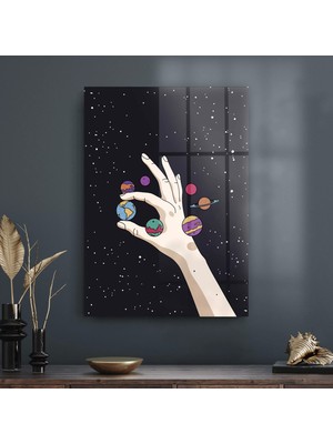 Decovetro Cam Tablo Hand And Planets